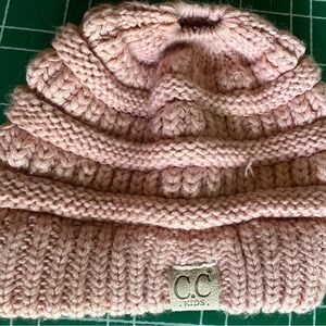 Kids C.C. Ponytail Pink Beanie